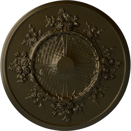 Ekena Millwork Flower Ceiling Medallion (Fits Canopies up to 3 7/8"), Hand-Painted Green Gold, 27"OD x 1 1/8"P CM27FLGGS